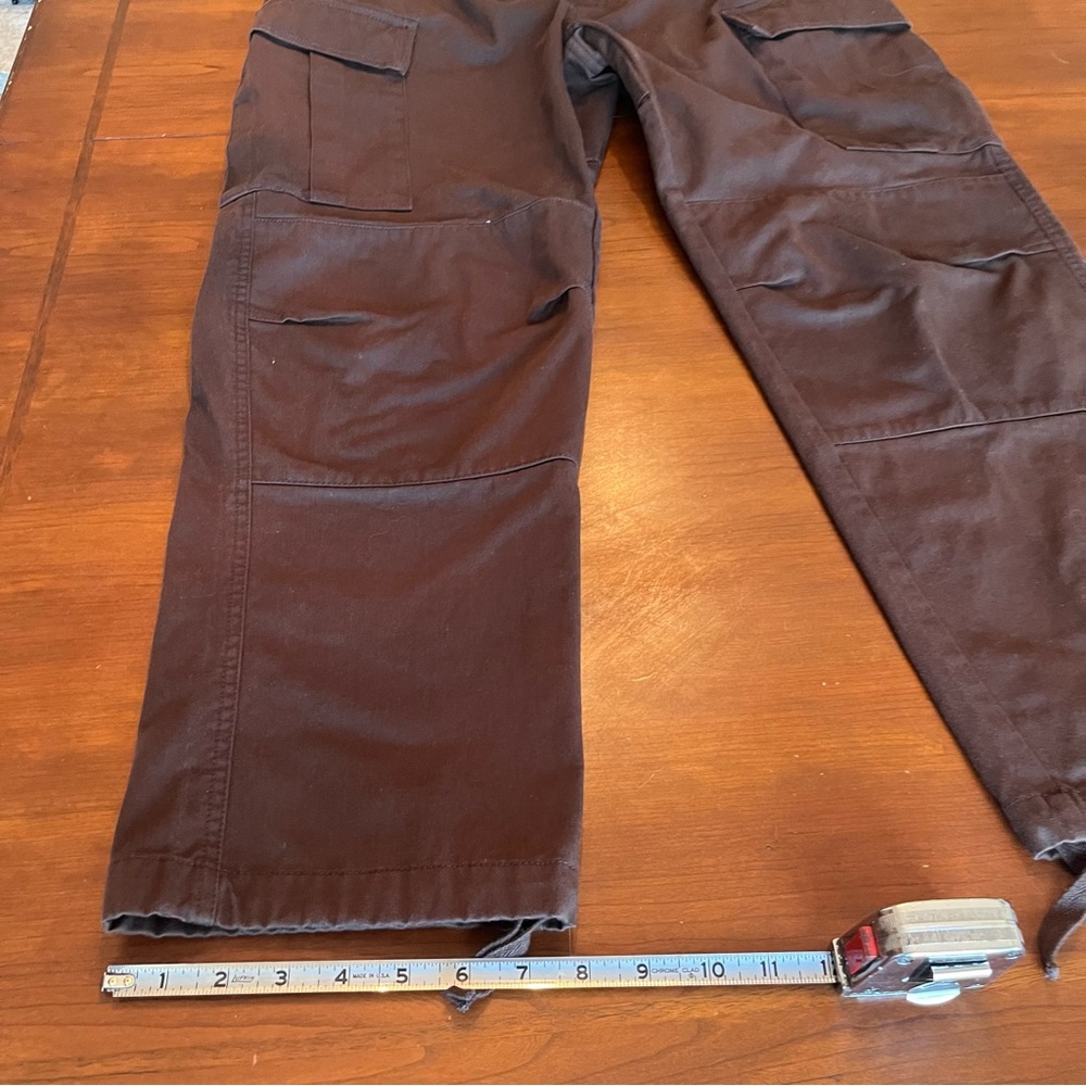 Empyre Cargo Pants Brown Relaxed Wide Leg Baggy Skater SZ 34 Paratrooper Utility - Picture 13 of 13
